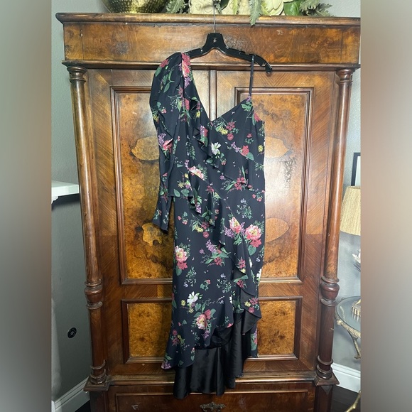 EUC AMUR- Pasqualena One-Shoulder Floral-Print Dress. Size 10 - Picture 5 of 14